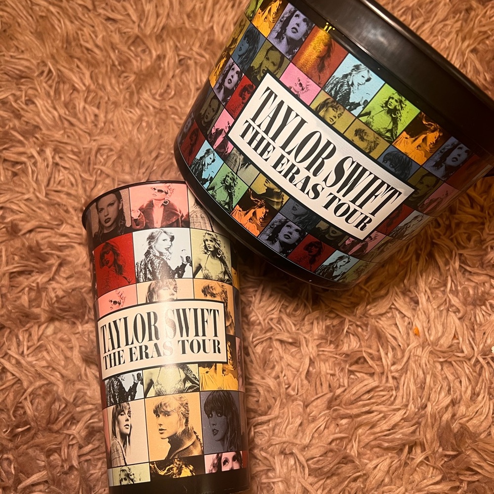 Taylor Swift The Eras Tour Movie Theater cup and bucket